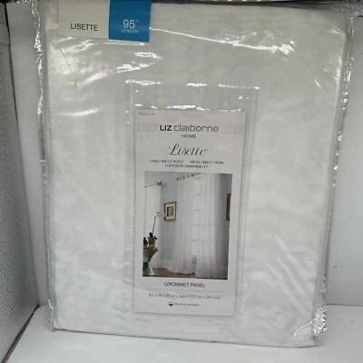 Liz JC Penney Collection Lisette Sheer Curtain Panel Cool White 50x95” Grommet - Image 1 of 4
