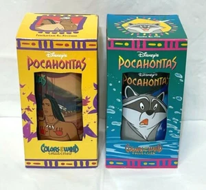 Vintage 90s DISNEY Pocahontas Burger King Set of 2 Cups with Boxes FREE SHIPPING - Picture 1 of 6