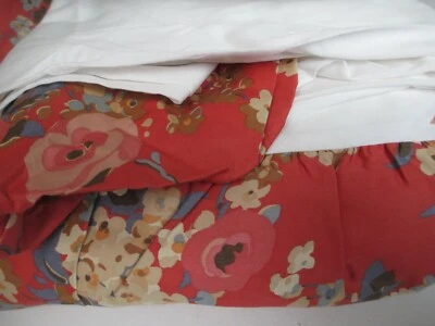 Nueva Falda de Cama Ralph Lauren MADELINE Roja Floral con Volantes - King Foto 1 de 4