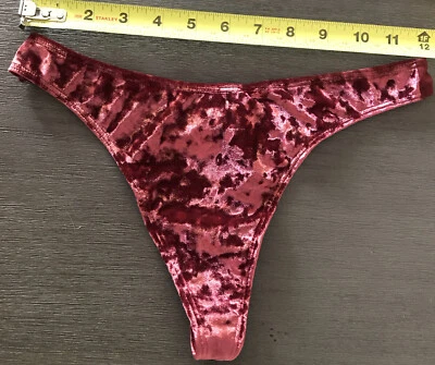 Tanga de terciopelo triturado vintage Victoria's Secret L Sissy Foto 1 de 4