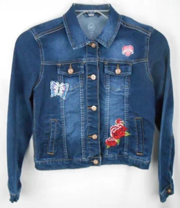 Wonder Nation Stretch Blue Denim Jacket with Patchwork & Embroidery Girls XL - Picture 1 of 7