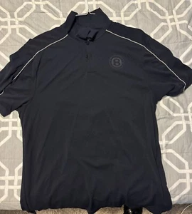 BENTLEY Authentic NWT Navy Cotton Pique Polo Shirt Embroidered Logos Size L - Picture 1 of 3