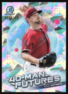 2021 Bowman Chrome Reid Detmers #FMF-9 40-Man Atomic Refractor #'d /150 Angels - Image 1 of 2