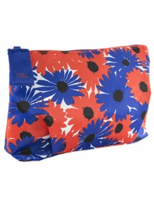 New Estee Lauder Cosmetic Makeup Travel Bag floral Flowers Red Orange Blue Case - Picture 1 of 7