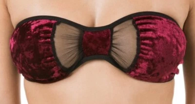 NWT Lot Of 2 Velvet and Mesh Bandeau  Bra Top, Small, FREE SHIPPING - Image 1 of 4