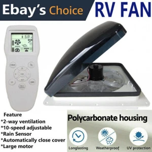 Remote Control RV Roof Vent Fan, 12V 14" Super Quiet RV Roof Fan Rain Sensor - Picture 1 of 12