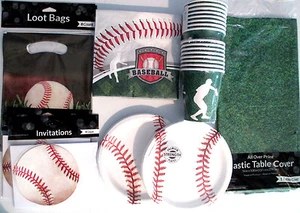 BASEBALL Team - Geburtstag Party Supply Pack DELUXE Kit mit Beutetüten & Einladungen - Bild 1 von 7
