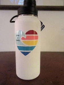 NWT LIFE IS GOOD 32 oz WIDE MOUTH STAINLESS STEEL WATER BOTTLE  "KEEP IT SIMPLE" - Picture 1 of 4