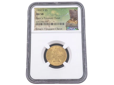 Treasure of Forrest Fenn Gold 1902 S $5 NGC AU 58 Cover