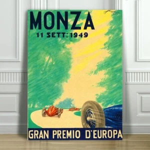 VINTAGE AUTO RACING AD - CANVAS ART PRINT POSTER - Monza 1949 - 12x8" - Picture 1 of 1
