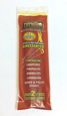 Lote de (10) 4PK Madera Grasa Camping Barbacoa Chimenea Todo Natural Arrancador de Fuego Foto 1 de 2