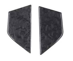 2x Forged Real Carbon Fiber Door Lock Panel Trim Cover Fits 08-14 W204 C300 C63 - Picture 1 of 2