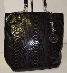 Michael Kors Jet Set Chain Tote Leather Black Bag Handbag Bolsa Purse MRSP$248 - Picture 1 of 8