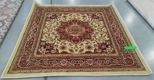 IVORY / RED 6'-0" x 6'-0" Damaged Rug, Reduced Price 1172767353 LNH330A-6SQ - Picture 1 of 4