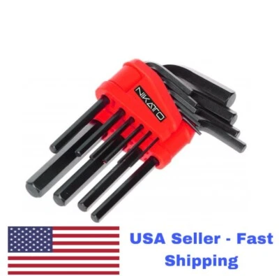 Set of 10 SAE Hex Keys 1.5mm - 10.0mm, Chrome Vanadium Steel, Plastic Organizer. - Image 1 of 4