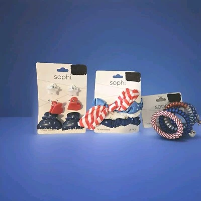 Juego de cabello mixto Sophi 14 piezas temático navideño rojo blanco y azul nuevo W@W L@K  Foto 1 de 4