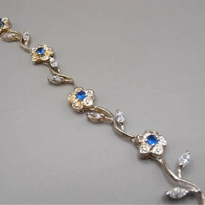 Floral Vine Armband | 888 Silber | Blauer Spinell & Glasakzente - Bild 1 von 4