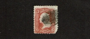 1867 U.S. CLASSIC 3c Rose Washington w STRONG "E" GRILL Sc#88 Fancy Cancel - Picture 1 of 2