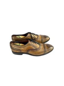 Allen Edmonds Strand Brown Leather Cap Toe Brogue Dress Shoes Men Size 10 D - Picture 1 of 15