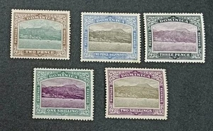 DOMINICA 1907 2d a 2s SG 39 40 41 43 44 Sc 37 38 39 43 45 MH algunos puntos tonales  - Imagen 1 de 2