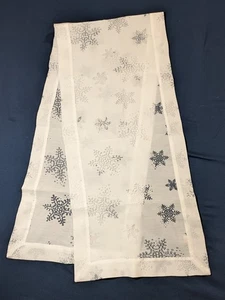 Saro Burnout Diseño Copo de Nieve Corredor de Mesa 16" x 70" Invierno Navidad - Imagen 1 de 7