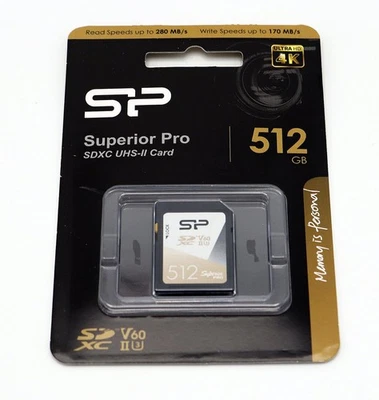 Silicon Power Superior Pro 512gb V60 SDXC Card NEW SEALED 4k Canon Sony Nikon ++ - Image 1 of 2