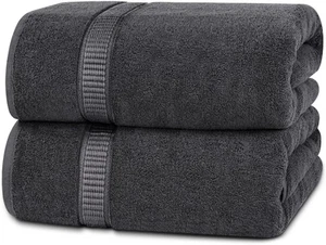 Luxurious Jumbo Bath Sheet 2 Piece, 600 GSM, 35 by 70 Inches, 100% Ring Spun ... - Picture 1 of 8