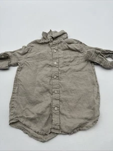 Janie And Jack Long Sleeve Button Up Shirt Youth Boy Size 4 Beige Solid ..#32020 - Picture 1 of 7