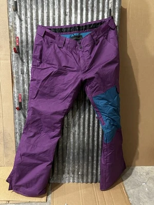 Calça de neve Oakley Pro Rider Series roxa/azul esqui feminina grande Reg. Ajuste - Imagem 1 de 4