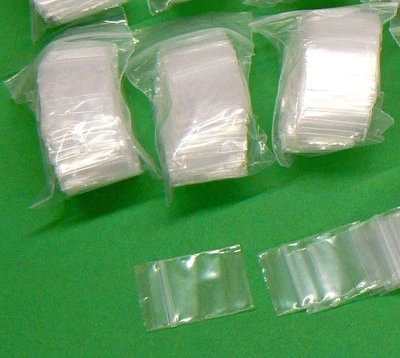 Square 1" x 1" Reclosable 2mil Zip Seal Lock Bags 300 Clear Mini 1x1 Baggies - Image 1 of 4