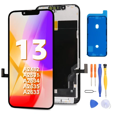 For iPhone 13 LCD Screen Replacement 3D Touch Digitiser Display Retina Assembly - Image 1 of 4