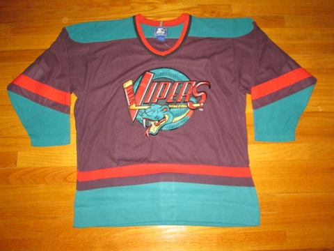 Starter Vintage 1990s DETROIT VIPERS Minor League IHL Hockey Jersey L GUC EUC Cover