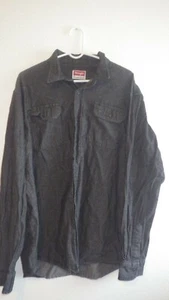 Wrangler Herren Premium Qualität Langarm Hemd mit Knopfleiste XXL 2XL Anthrazit Grau - Bild 1 von 10