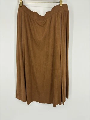 Philosophy Brown Faux Leather Pull-On Midi Straight Pencil Skirt Women's - Imagem 1 de 4