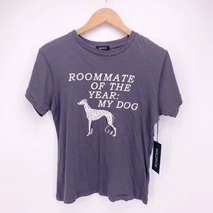 Wildfox Damen T-Shirt Small grau Distressed Mitbewohner des Jahres Mein Hund G2 - Bild 1 von 6