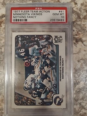 1977 Fleer Team Action #41 Minnesota Vikings Nothing Fancy, Gem Mint PSA 10 - Image 1 of 2