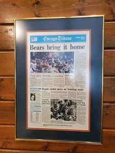 Chicago Bears Bring It Home Framed Matted Reprint Chicago Tribune 23.75"x16.75" - Picture 1 of 4