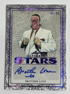2020 Leaf Ultimate Stars WWE Brother Love 40/45 US-BL1 Signed Purple Card - Picture 1 of 6
