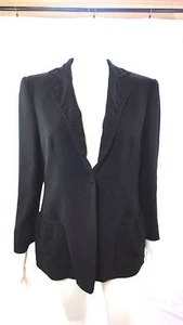 GIORGIO ARMANI Black Label Black Silk  Jacket Blazer sz 44 - Picture 1 of 12