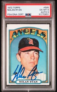 1972 Topps Nolan Ryan Signed Baseball Card PSA 6 PSA/DNA Certified 9 Auto HOF - Picture 1 of 4