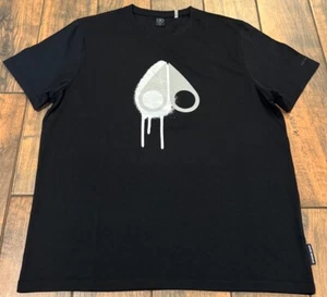 Moose Knuckles Augstine Graphic Gray Logo Cotton T-Shirt Black Size L NWOT - Picture 1 of 7