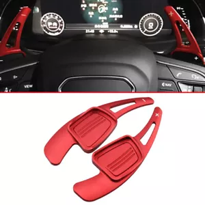 For Audi A4 B9 A3 A5 Q3 Q5 Q7 Aluminum Steering Wheel Paddle Shifter Red - Picture 1 of 12