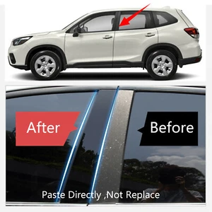 Decal Cover Fit For 2019-2021 Subaru Forester Door Window Black Pillar Posts 6PC - Imagen 1 de 4