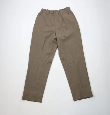 Vtg 70s 80s Ralph Lauren Womens 12 Heavyweight Wool Tapered Leg Chino Pants USA - Image 1 of 4