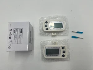 2 PACK Waterproof Digital Refrigerator Freezer Thermometer Large LCD - White - Picture 1 of 4