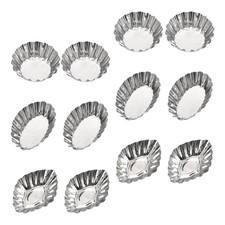 12pcs Acciaio Inox crostata torta Stampi Pasticceria Stampi Muffin budino stampi in acciaio