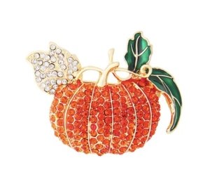 Broche prendedor de calabaza hinchada NAPIER estrás otoño otoño acción de gracias NUEVO - Imagen 1 de 2