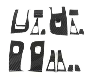 Glossy Carbon Fiber Windows Control Panel Trim Covers for Tesla 21-23 Model 3/Y - Bild 1 von 2