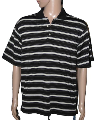 Camisa BOLLE GOLF Para Hombres S M Tech Polo NEGRA Gris Blanco Rayas Informal Ocio Foto 1 de 4