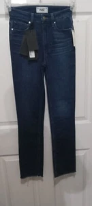NEW! PAIGE CINDY HIGH RISE STRAIGHT ANKLE JEANS MSRP $229 SIZE 23 - Picture 1 of 8